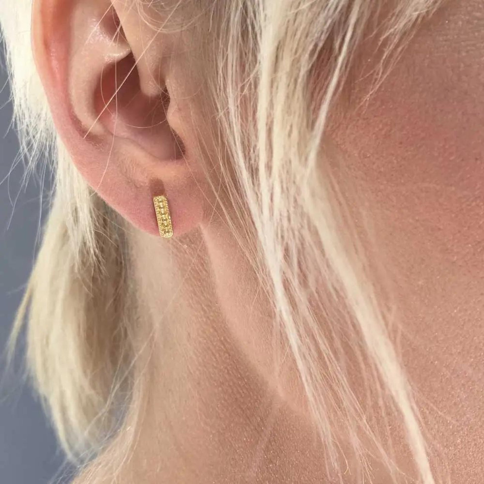Gold Leote Stud Earrings - The Little Jewellery Company