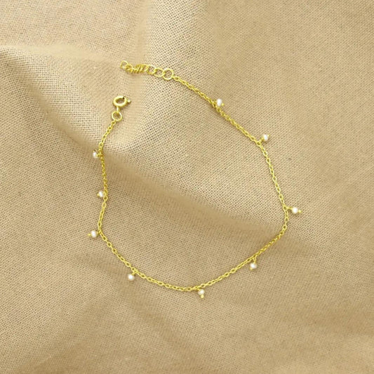 Gold Plated Pearl Bracelet - The Little Jewellery Company
