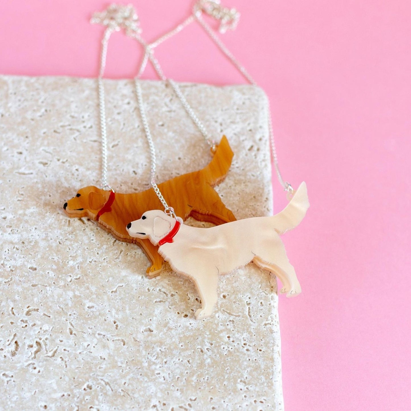 Golden Retriever Necklace: Dark Marbled Gold - The Little Jewellery Company