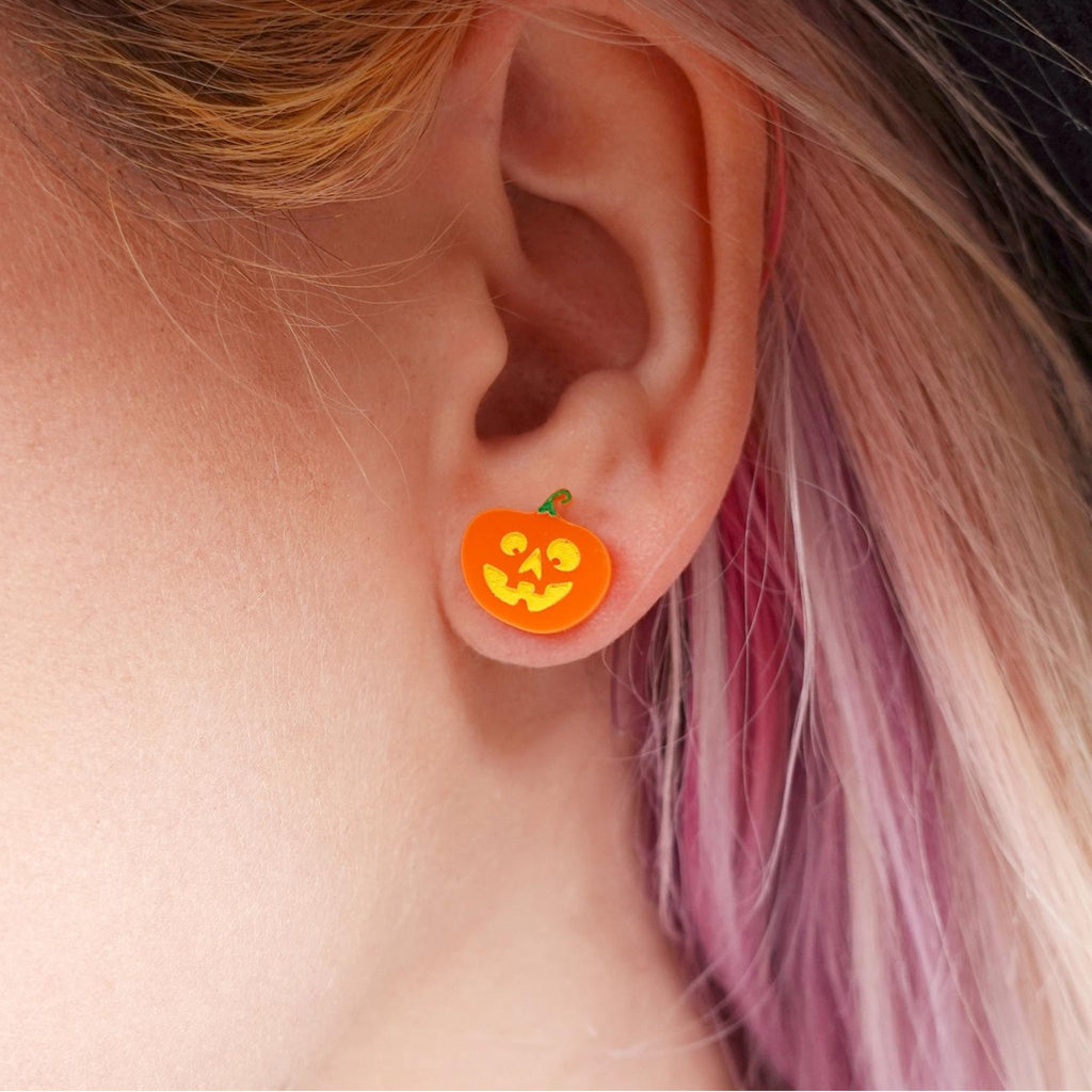 Halloween Pumpkin Stud Earrings - The Little Jewellery Company