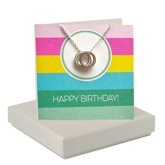 ‘Happy Birthday‘ Card with Double Eternity Necklace - The Little Jewellery Company