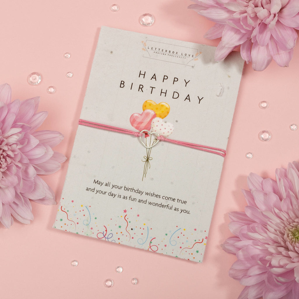 Happy Birthday - Seeded Card & Wish Bracelet - The Little Jewellery Company