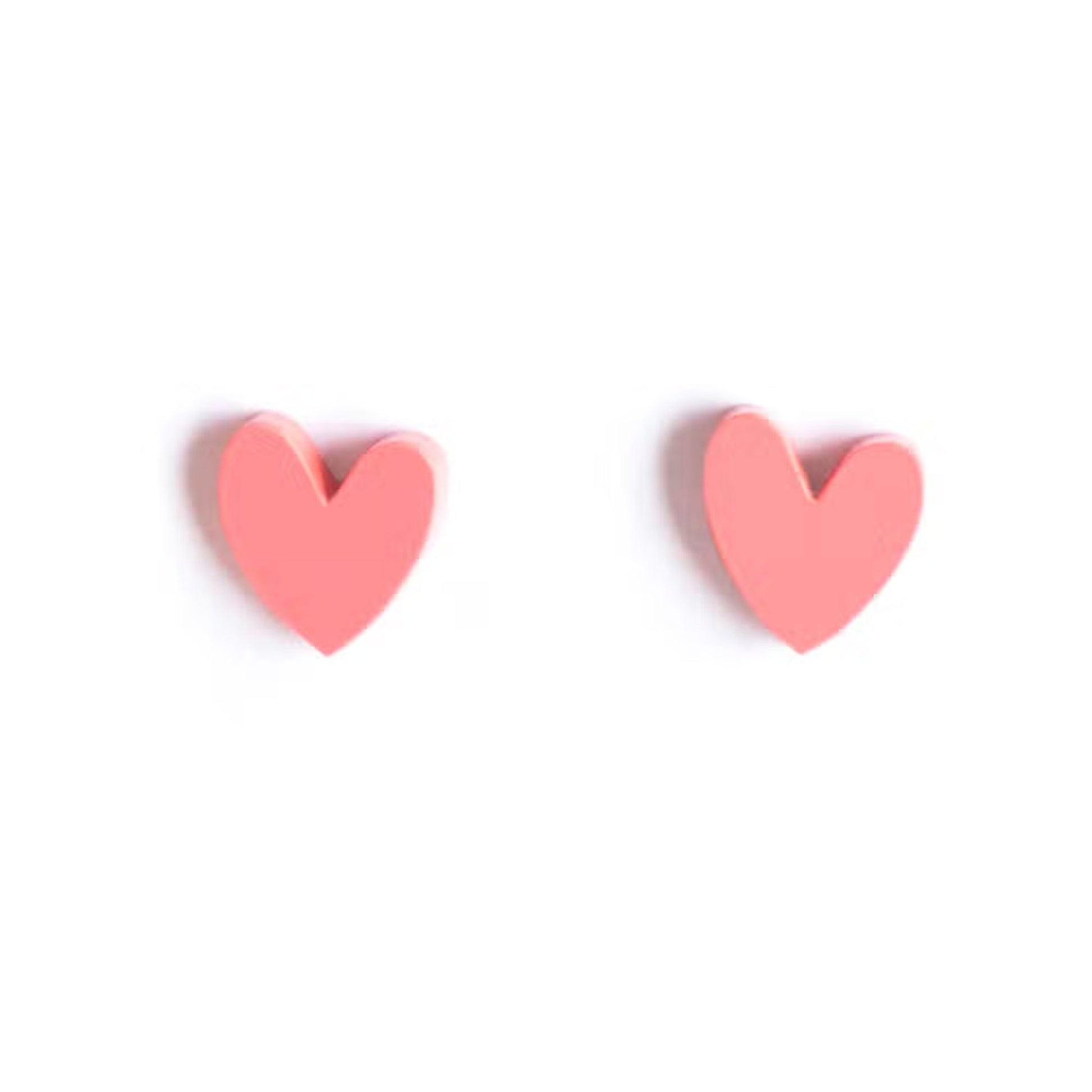 Heart Stud Earrings - Blush Pink - The Little Jewellery Company