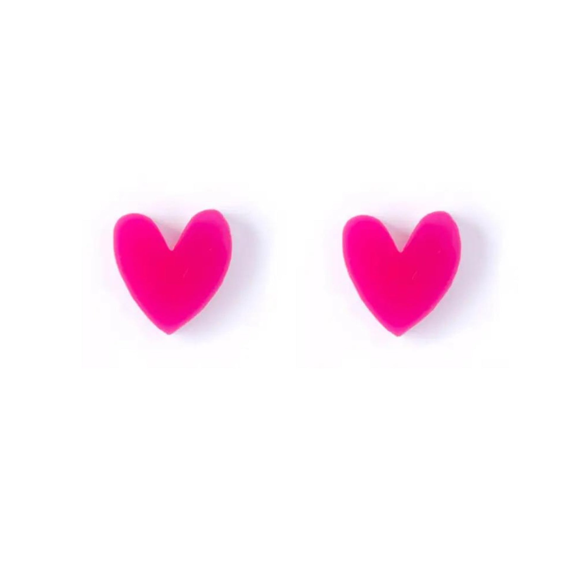 Heart Stud Earrings - Fuchsia - The Little Jewellery Company