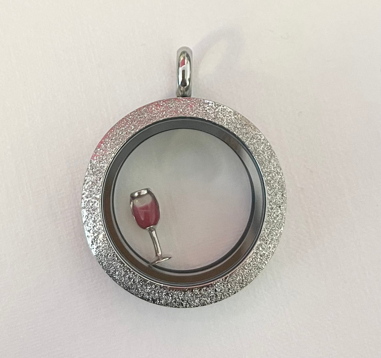 Memory Locket Charm - Wine Glass