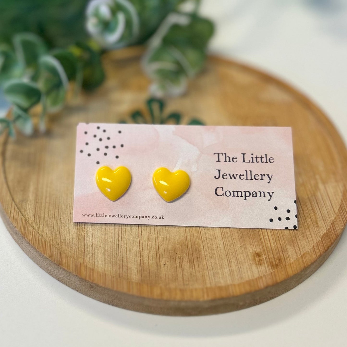 Juicy Heart Studs (Yellow) - The Little Jewellery Company