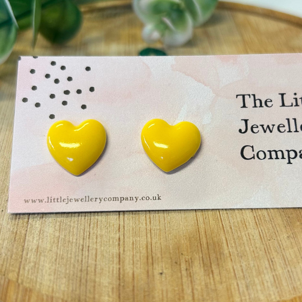 Juicy Heart Studs (Yellow) - The Little Jewellery Company