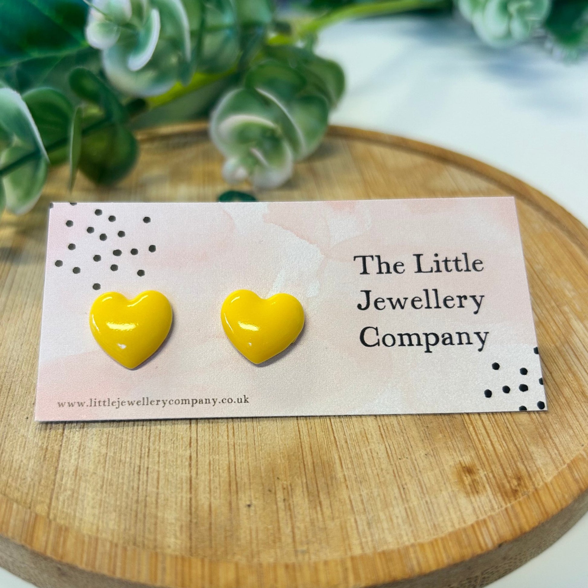 Juicy Heart Studs (Yellow) - The Little Jewellery Company