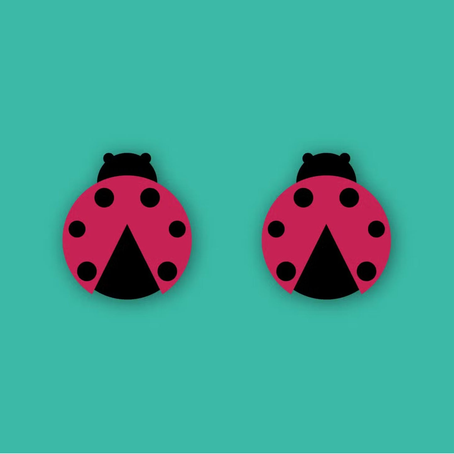 Ladybird - Eco Friendly Wooden Stud Earrings - The Little Jewellery Company