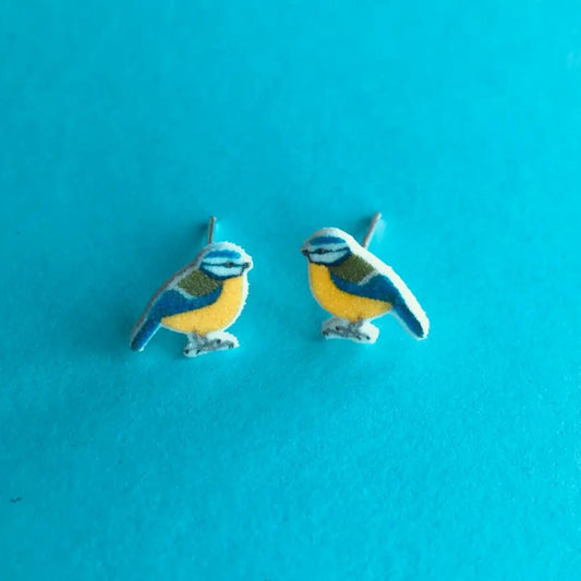 Little Blue Tit Studs - The Little Jewellery Company