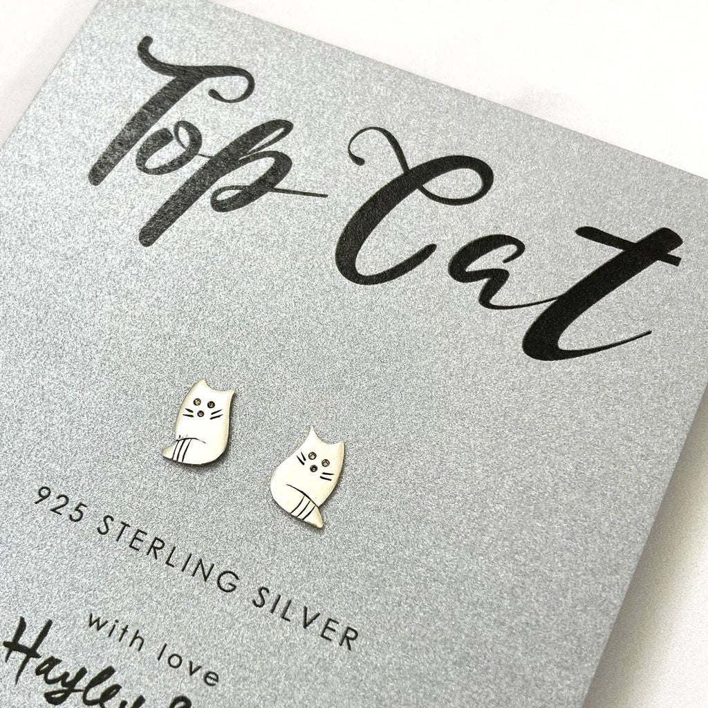 Little Kitty Sterling Silver Earrings - The Little Jewellery Company