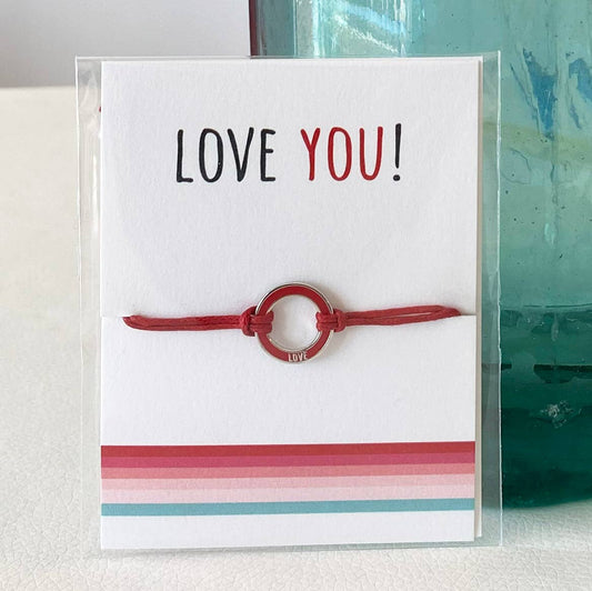 'Love You!' Sentiment String Charm Bracelet - The Little Jewellery Company