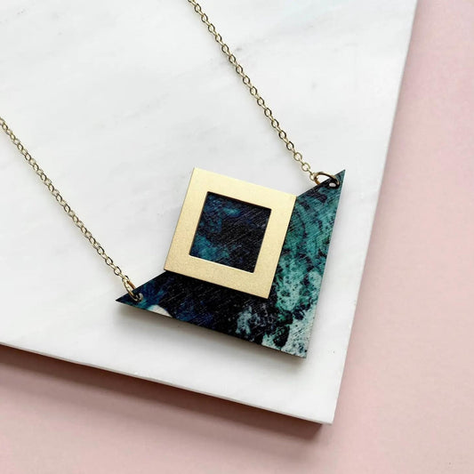 Marble Triangle Necklace - The Little Jewellery Company