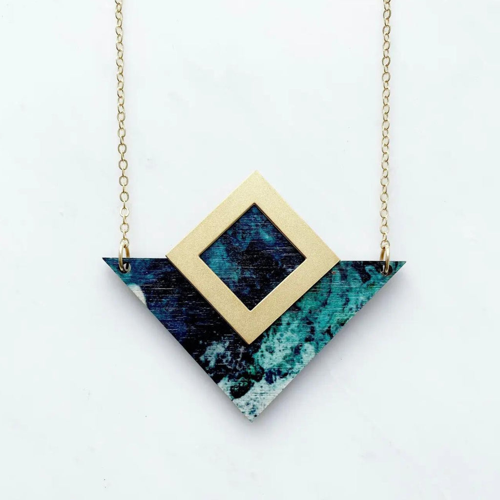 Marble Triangle Necklace - The Little Jewellery Company
