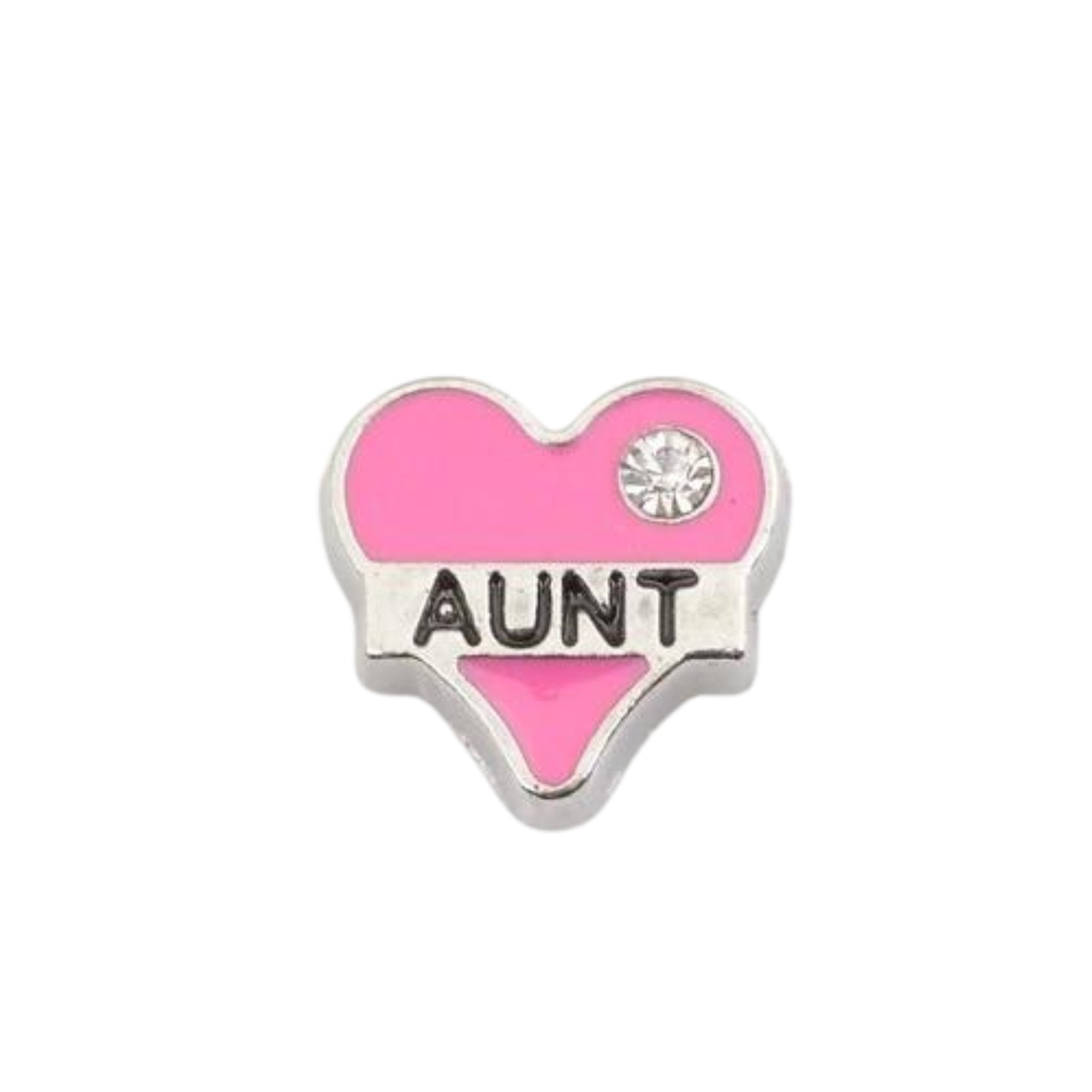 Memory Locket Charm - Aunt pink