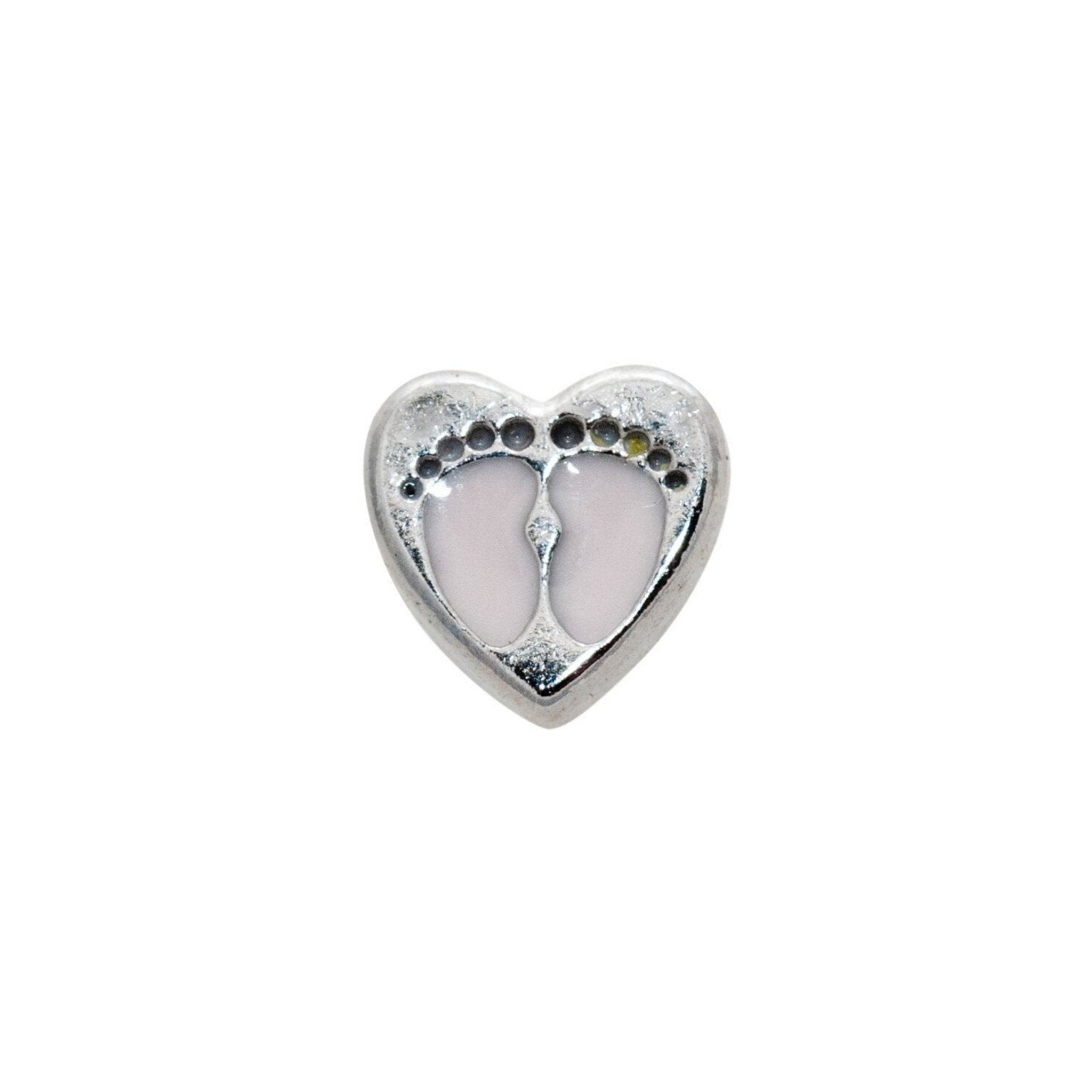 Memory Locket Charm - Baby feet (pink)