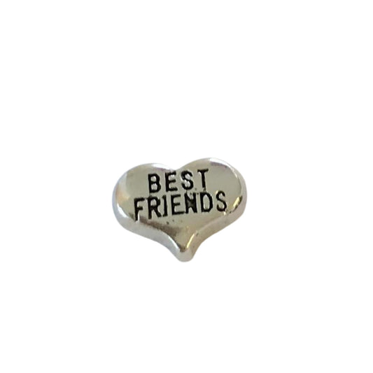 Memory Locket Charm - Best Friends silver heart - The Little Jewellery Company