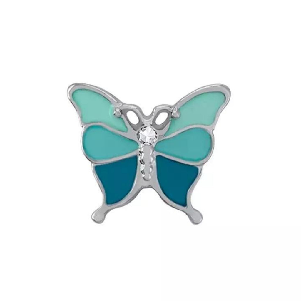 Memory Locket Charm - Butterfly (blue) - The Little Jewellery Company