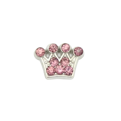 Memory Locket Charm - Crown (Pink)