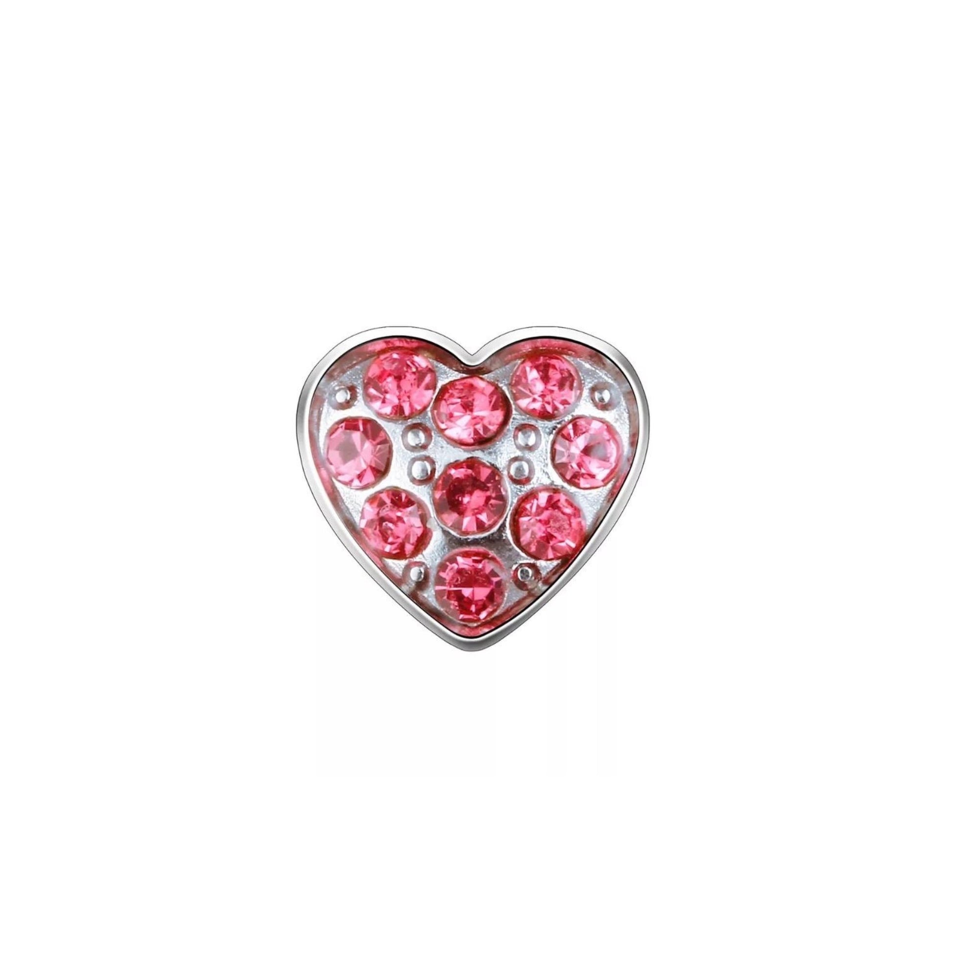 Memory Locket Charm - Crystal heart pink - The Little Jewellery Company