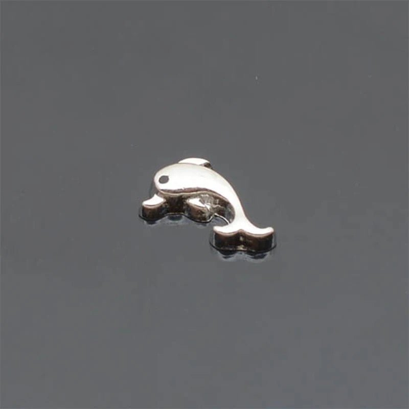Memory Locket Charm - Dolphin (silver)