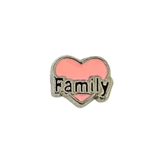 Memory Locket Charm - Family heart (pink) - The Little Jewellery Company