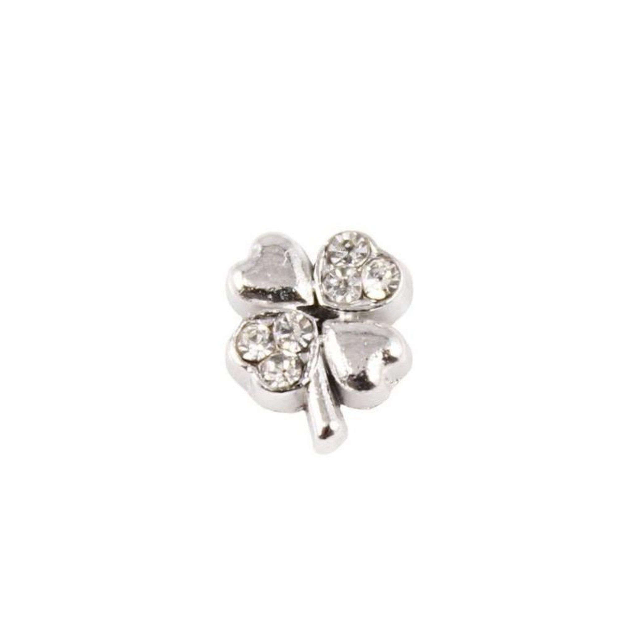 Memory Locket Charm - Lucky clover silver