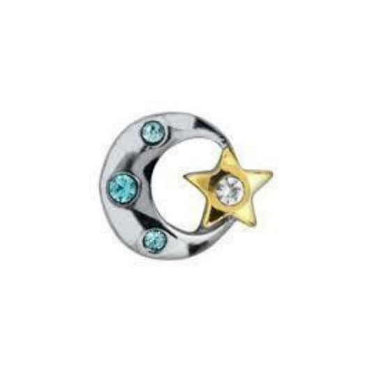 Memory Locket Charm - Moon and star - The Little Jewellery Company