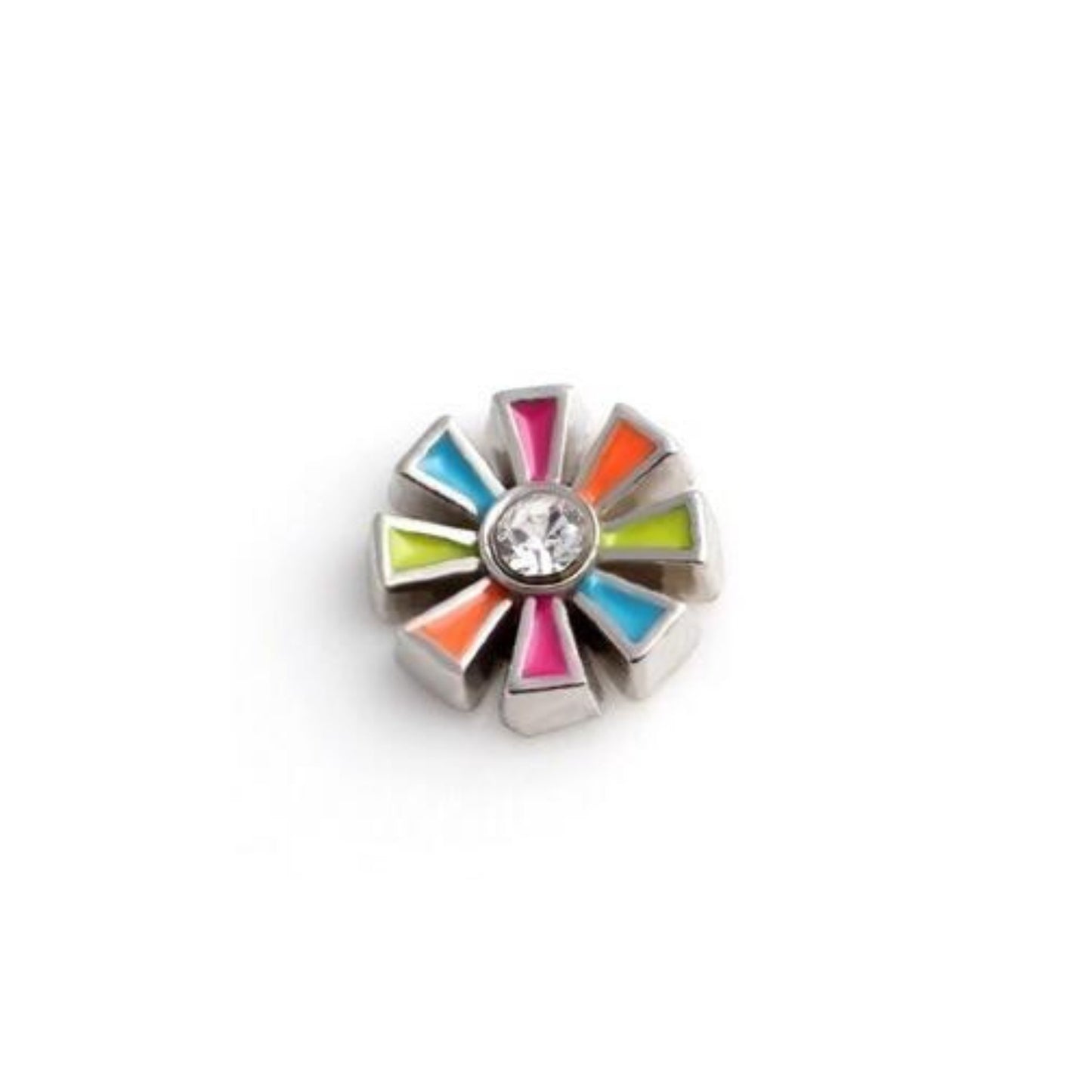 Memory Locket Charm - Multi-colour flower - The Little Jewellery Company