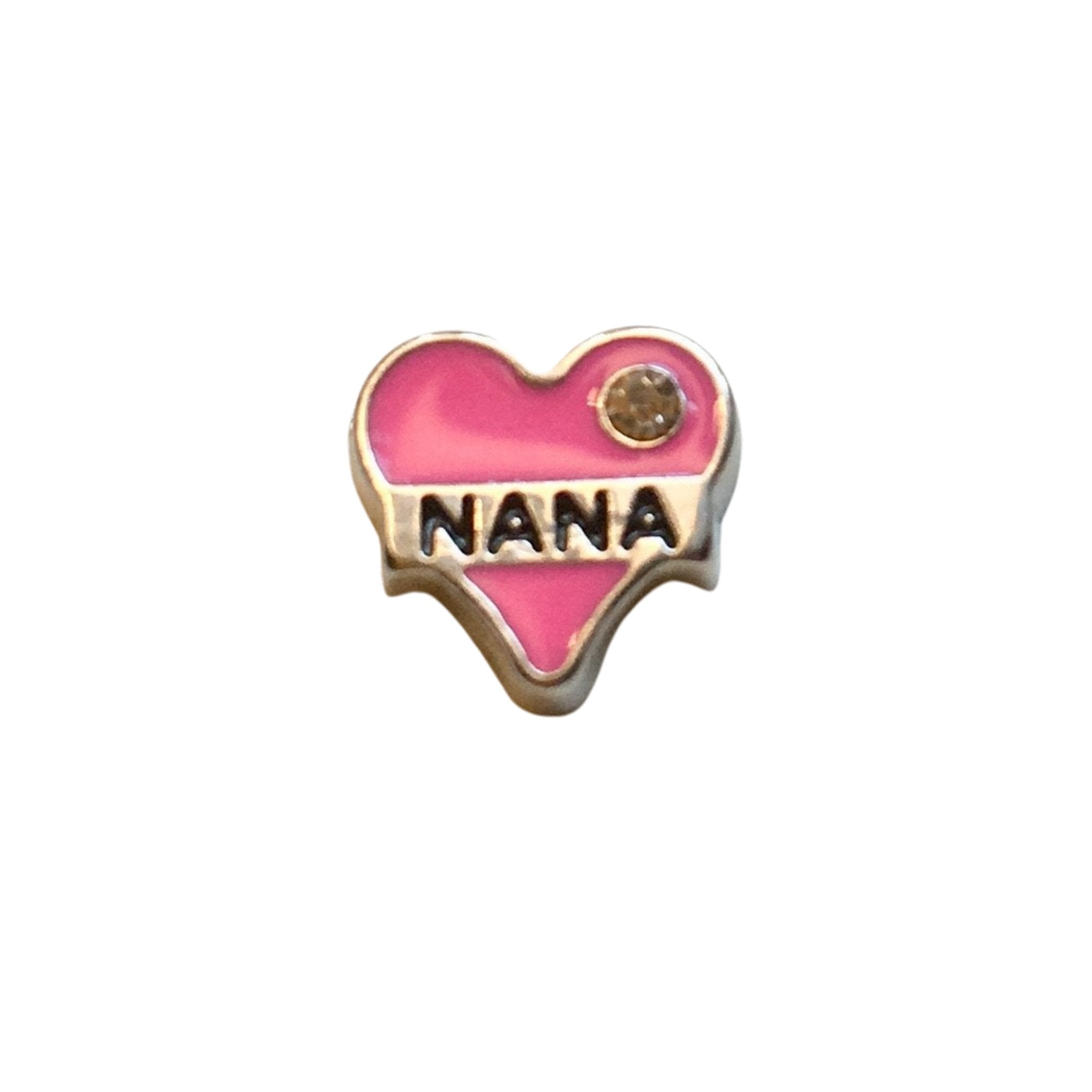Memory Locket Charm - Nana Heart (pink)