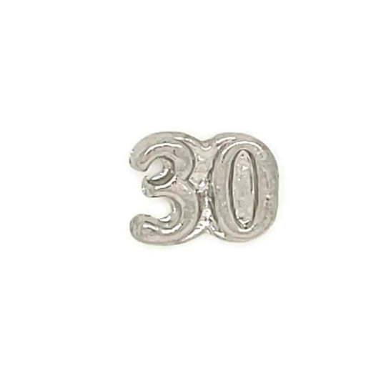 Memory Locket Charm - Number 30 - The Little Jewellery Company