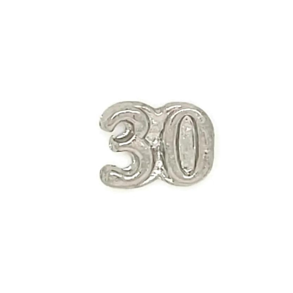 Memory Locket Charm - Number 30 - The Little Jewellery Company