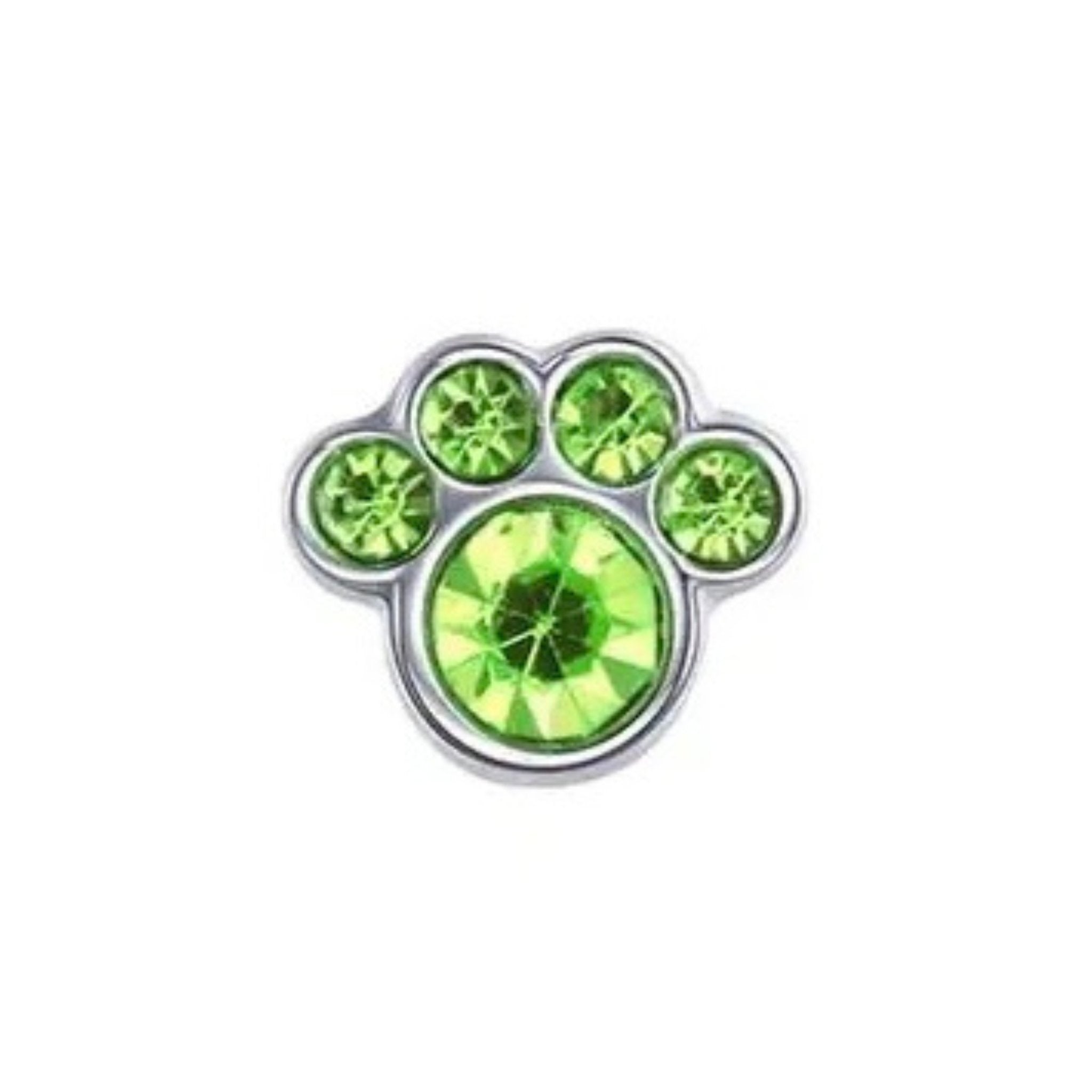 Memory Locket Charm - Paw (light green)