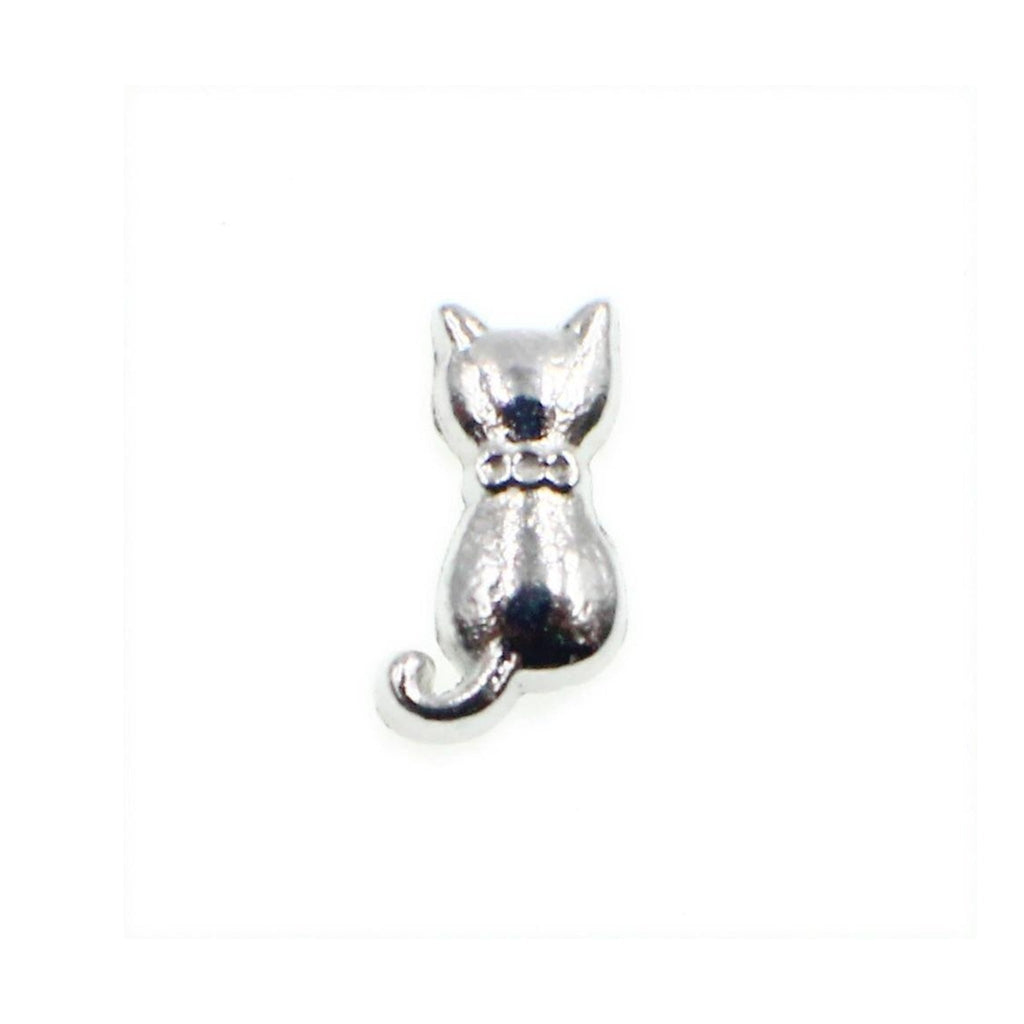 Memory Locket Charm - Silver cat - The Little Jewellery Company