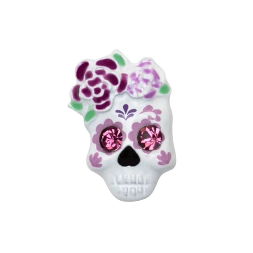 Memory Locket Charm - Sugar Skull Purple - The Little Jewellery Company