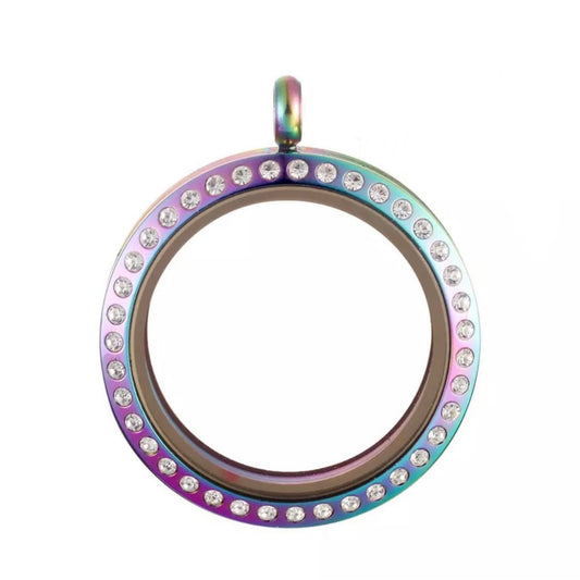 Memory Locket Rainbow Crystal - Large - The Little Jewellery Company