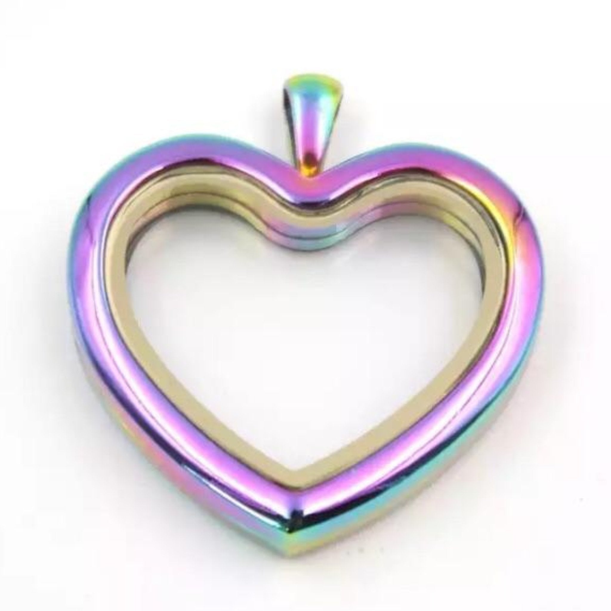 Memory Locket Rainbow Heart