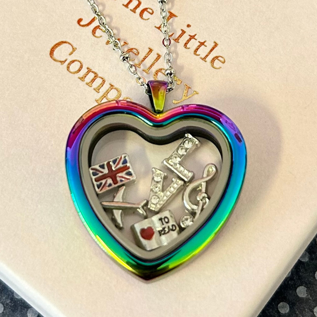 Memory Locket Rainbow Heart - The Little Jewellery Company