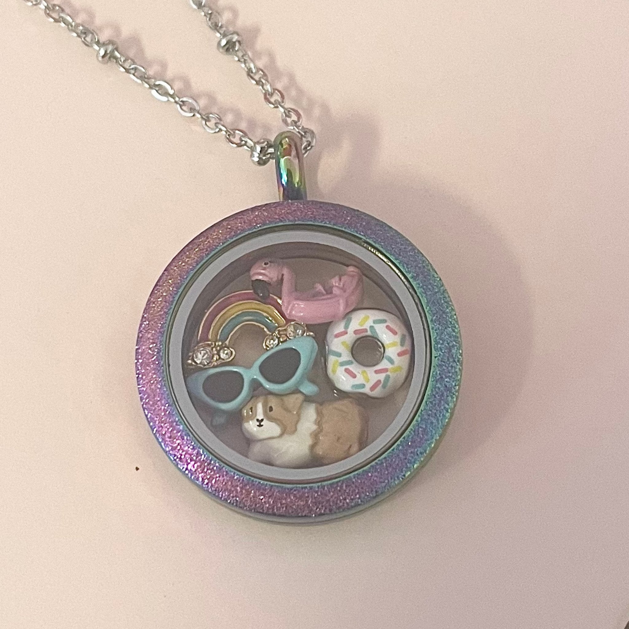 Memory Locket Rainbow Shimmer - Medium - The Little Jewellery Company