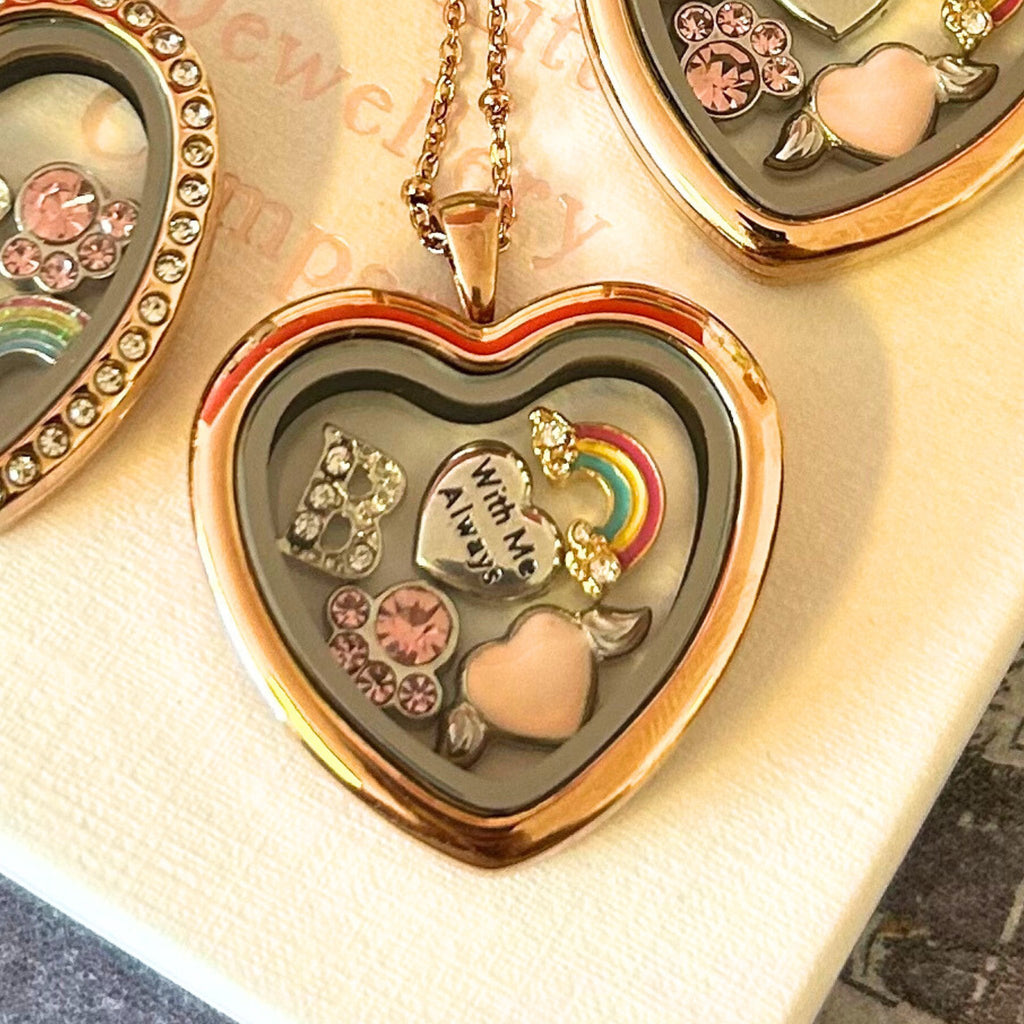 Memory Locket Rose Gold Heart - The Little Jewellery Company