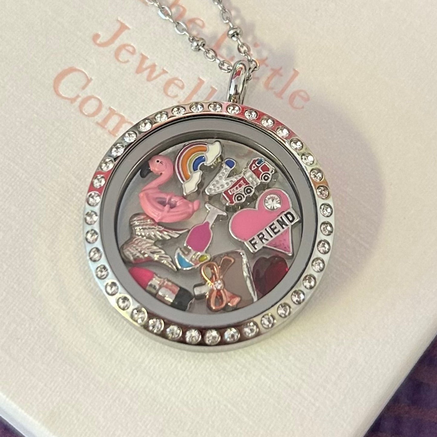 Memory Locket Silver Crystal - Large - The Little Jewellery Company