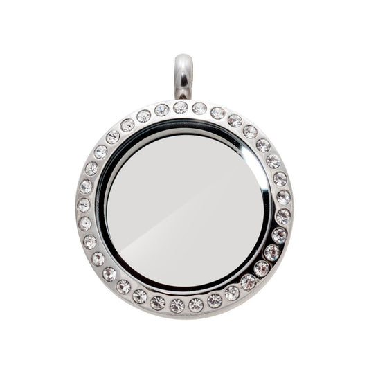 Memory Locket Silver Crystal - Medium - The Little Jewellery Company