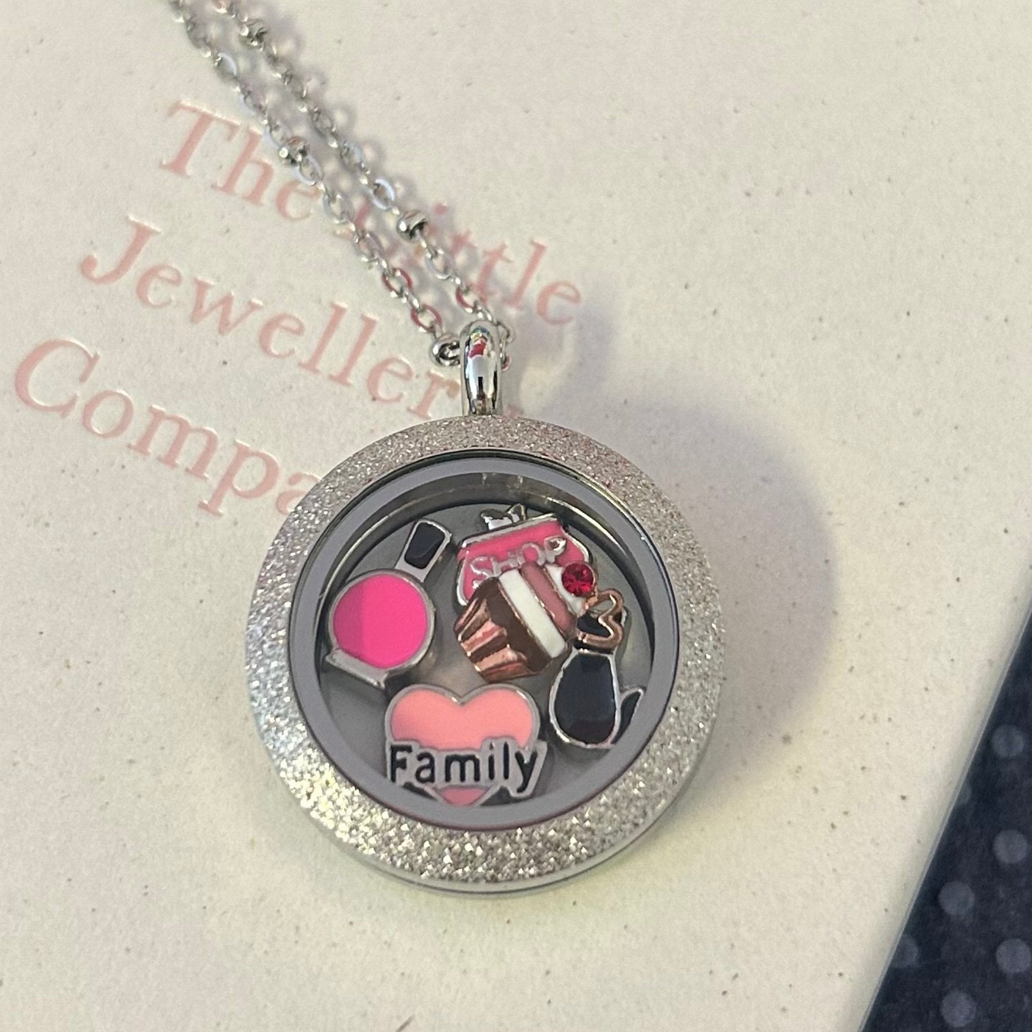 Memory Locket Silver Shimmer - Medium - The Little Jewellery Company