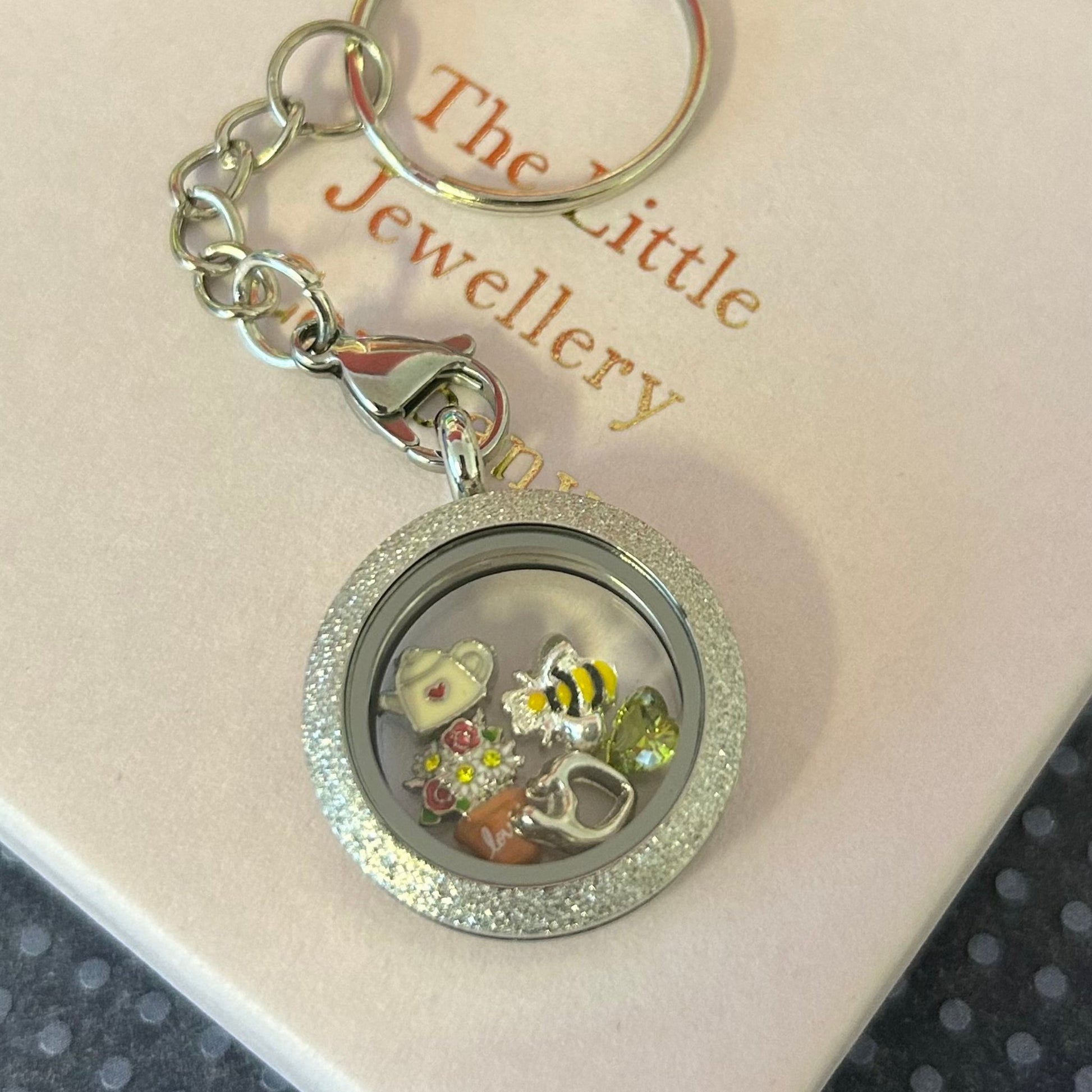 Memory Locket Silver Shimmer - Medium - The Little Jewellery Company