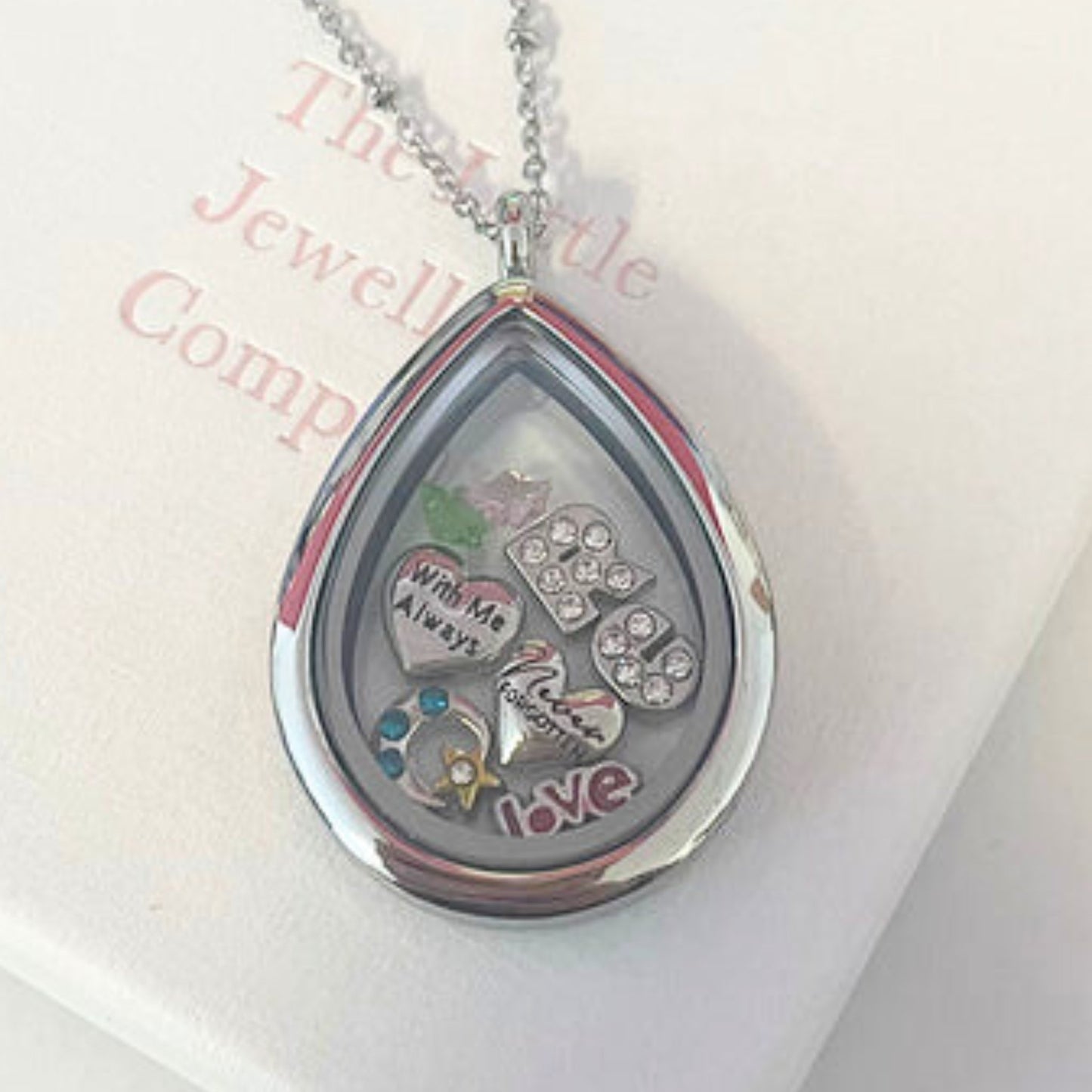 Memory Locket Silver Teardrop - The Little Jewellery Company