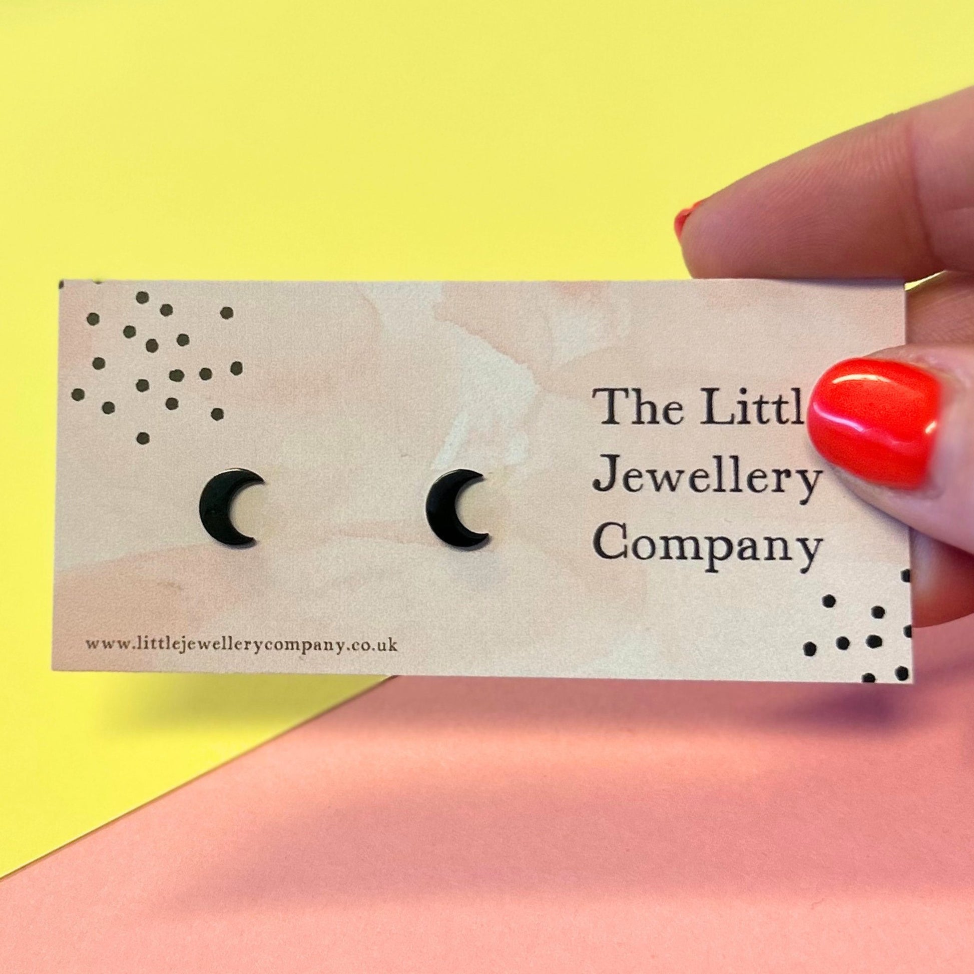 Minimalist Moon Studs - The Little Jewellery Company