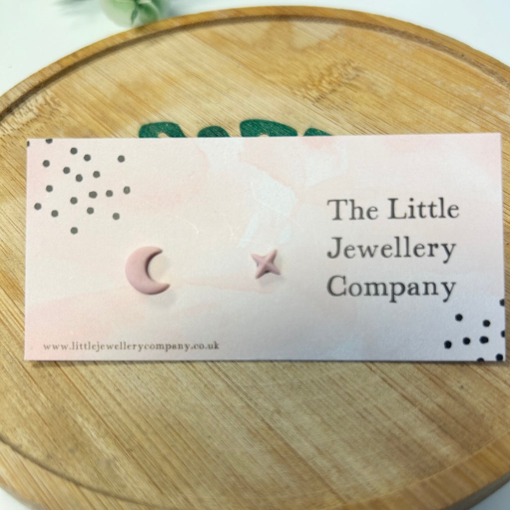 Moon and Star Studs - The Little Jewellery Company