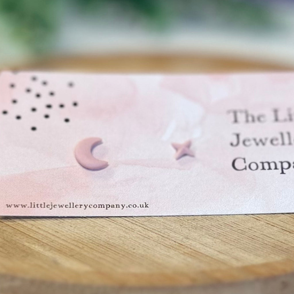 Moon and Star Studs - The Little Jewellery Company