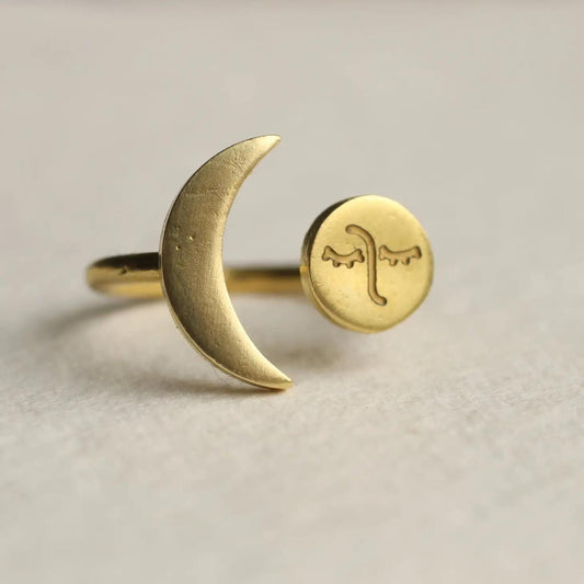 Moon Face Ring - The Little Jewellery Company