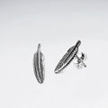 Oxidised Silver Feather Earrings - The Little Jewellery Company